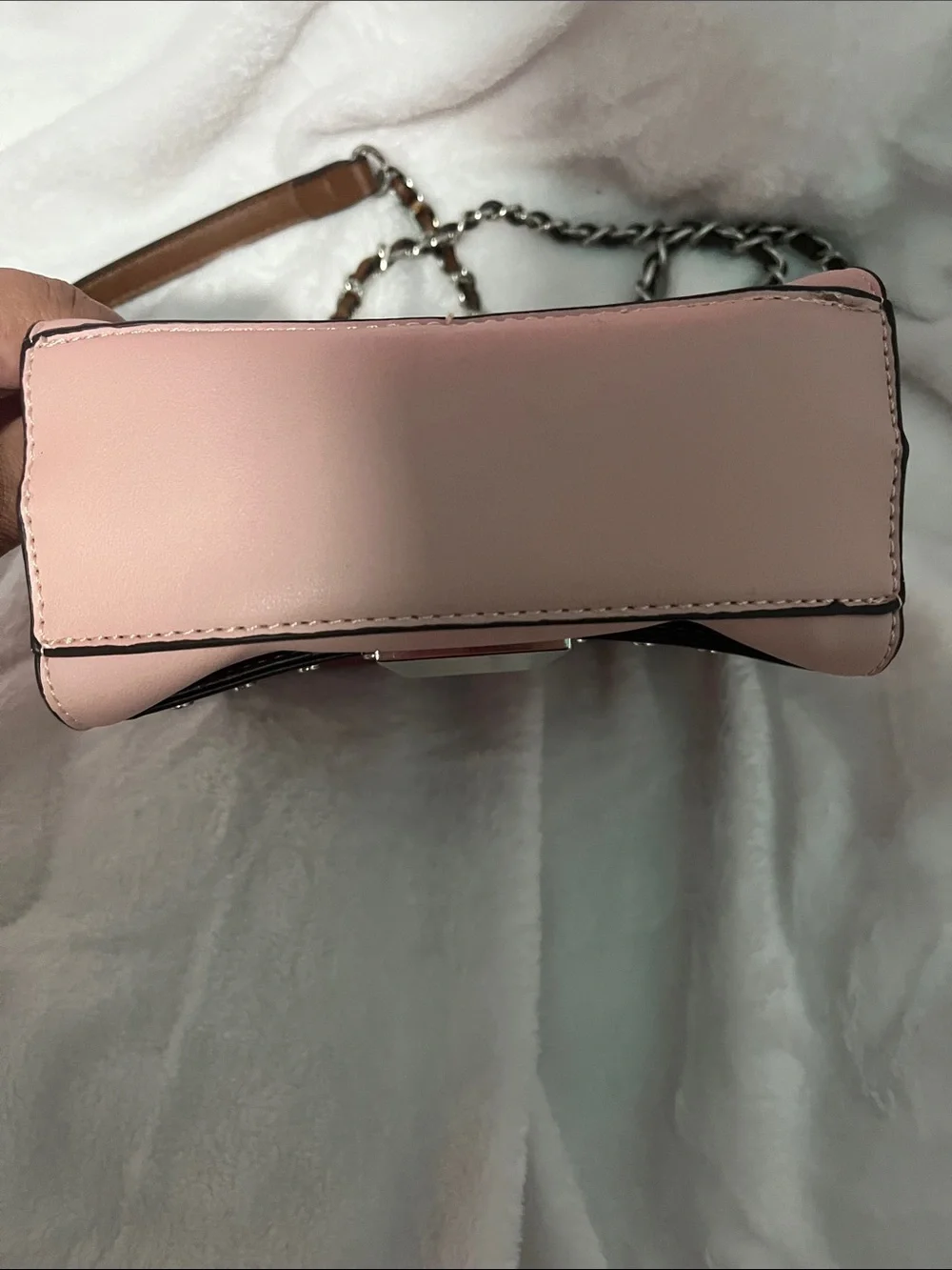 Two-Tone Pink Studded Shoulder Bag